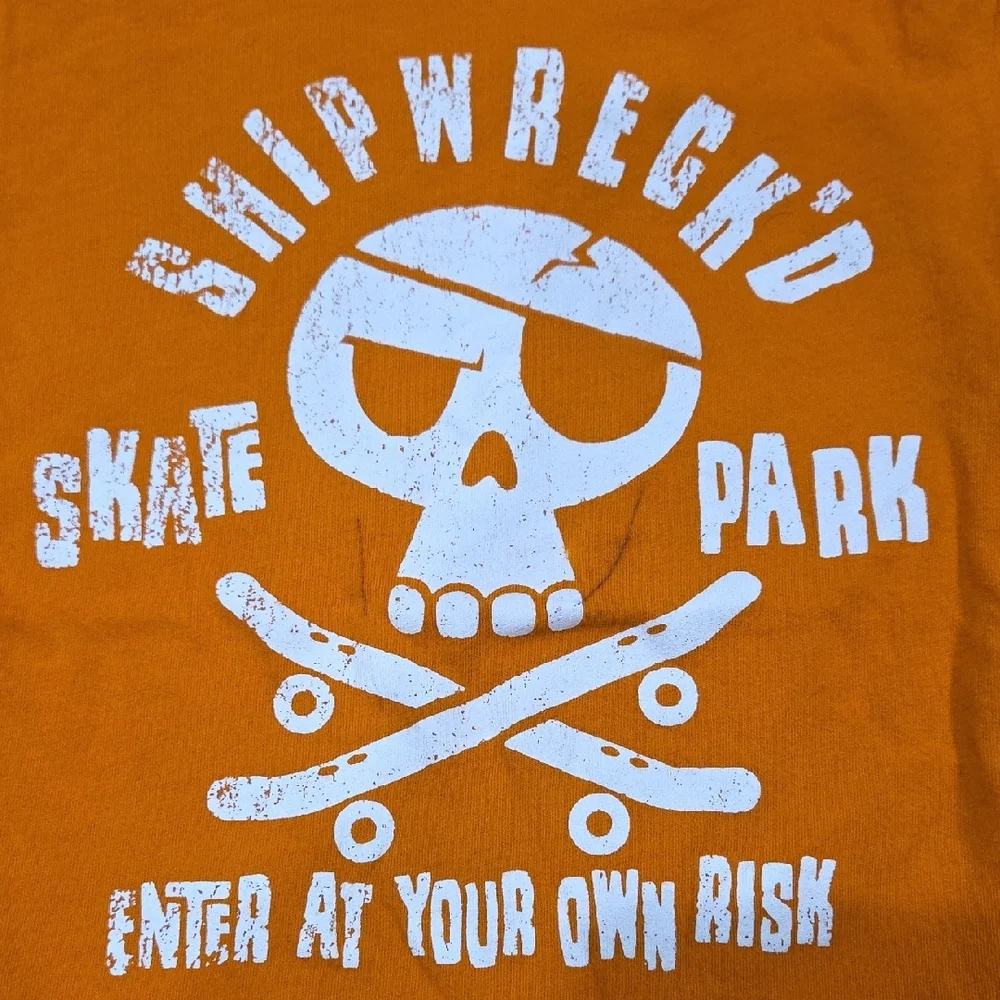 The Children's Place Orange Skull Skate Park Tee